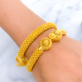 22k-gold-Impressive Floral Bridal Pipe Bangles