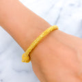 22k-gold-Delicate Delightful Beaded Classic Cuff