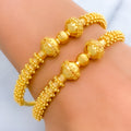 22k-gold-Extravagant Beaded Striped Bangles