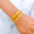 22k-gold-Posh Elegant Evergreen Pipe Bangles