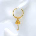 Unique Hanging 22k Gold Bead Earrings