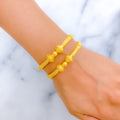 22k-gold-Traditional High Finish Multi-bead Bangles