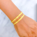 22k-gold-Elegant Engraved Floral Bangles