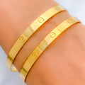 22k-gold-Classy Dotted Gold Bangles