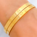 22k-gold-Classy Dotted Gold Bangles