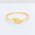 Upscale Leaf Bangle 22k Gold Bracelet