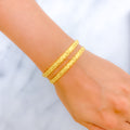 22k-gold-Mod Engraved Leaf Adorned Bangles