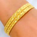 22k-gold-Mod Engraved Leaf Adorned Bangles