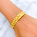 22k-gold-Mod Engraved Leaf Adorned Bangles