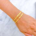 22k-gold-Glossy Satin Finish Slender Bangles