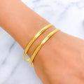 22k-gold-Glossy Satin Finish Slender Bangles