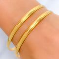 22k-gold-Glossy Satin Finish Slender Bangles