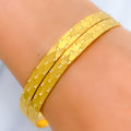 22k-gold-Evergreen Symmetrical Dotted Bangles