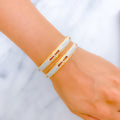 22k-gold-Stylish Luxurious Multi tone Textured Bangles