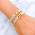 22k-gold-Stylish Luxurious Multi tone Textured Bangles