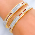 22k-gold-Stylish Luxurious Multi tone Textured Bangles