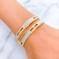 22k-gold-Stylish Luxurious Multi tone Textured Bangles