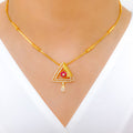 Chic CZ Pyramid Necklace