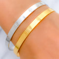 22k-gold-Contemporary Matte Finish Two Tone Bangles