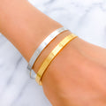 22k-gold-Contemporary Matte Finish Two Tone Bangles