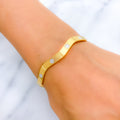 22k-gold-Sleek Shiny Striped Cuff