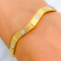 22k-gold-Sleek Shiny Striped Cuff