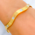 22k-gold-Sleek Shiny Striped Cuff