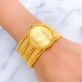 22k-gold-Traditional Tasteful Broad Coin Cuff