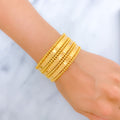 22k-gold-Radiant Parallel Multi Bead Cuff