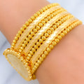 22k-gold-Impressive Spiral Striped Bead Cuff