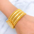 22k-gold-Impressive Spiral Striped Bead Cuff