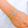 22k-gold-Stylish Subtle Bangle Bracelet w/ Charm