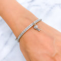 22k-gold-Stylish Subtle Bangle Bracelet w/ Charm