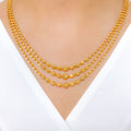 Bright Beaded Three Lara 22k Gold Set