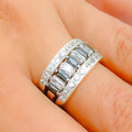 22k-gold-Sophisticated Alternating Sapphire Ring