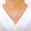 Three-Tone Zigzag Necklace 22k Gold Set