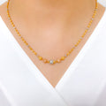 Three-Tone Zigzag Necklace 22k Gold Set