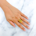 22k-gold-Iconic Bold Oval Floral Ring