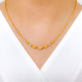 Two-Tone Beaded 22k Gold Chain