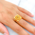 22k-gold-Unique Geometric Dome Ring