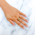 22k-gold-Charming Upscale Oval Pearl Ring