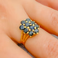 22k-gold-Extravagant Sapphire Cluster Ring