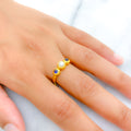 22k-gold-Chic Alternating Pearl Ring