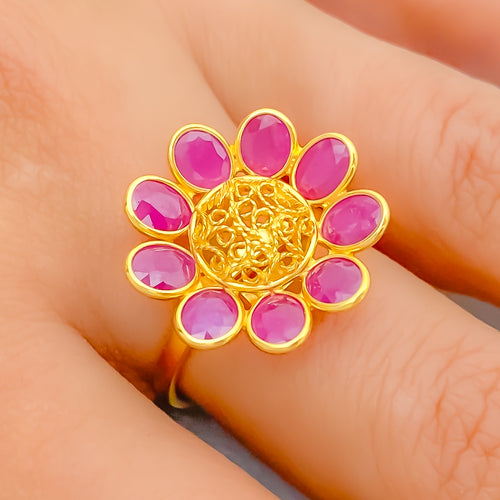 22k-gold-Royal Ruby Filigree Ring