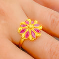 22k-gold-Palatial Marquise Flower Ruby Ring