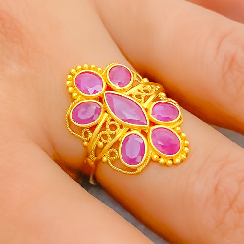 22k-gold-Elevated Vintage Ruby Ring