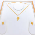 Two Leaves Gold Pendant Set