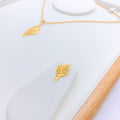 Two Leaves Gold Pendant Set