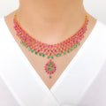 Classy Emerald Lined Ruby 22k Gold Set