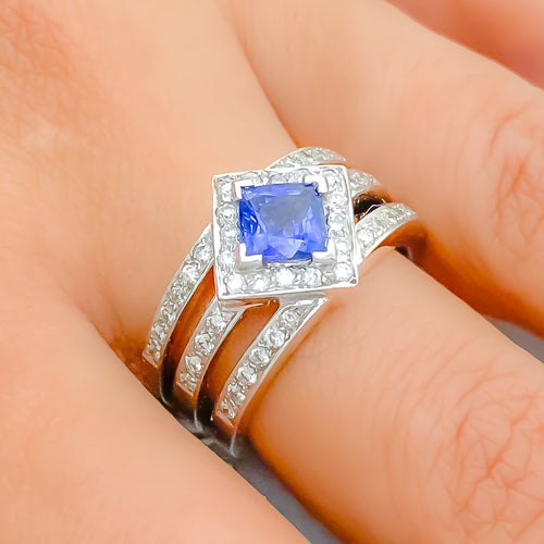 18k-gold-Iconic Striped Sapphire & Diamond Ring